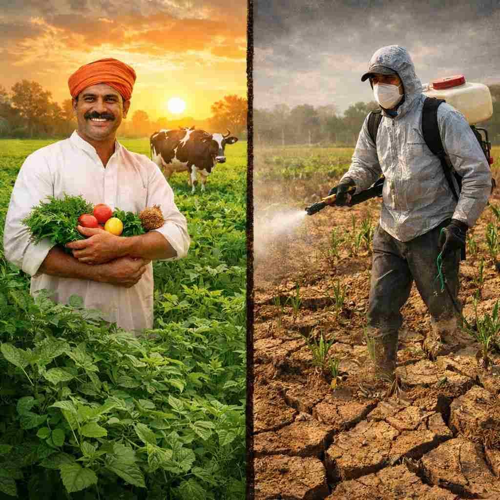 કુદરતી ખેતી vs રાસાયણિક ખેતી: કઈ પદ્ધતિમાં છે વધુ નફો? | ૨૦૨૬ ગાઈડ